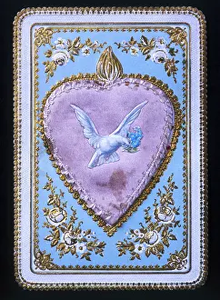 Betrothal: Dove with forget-me-not on a hear