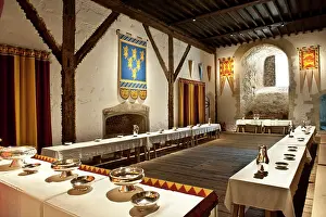 Re Enactment: Dover Castle, Kent. The Guest Hall found in the Great Tower