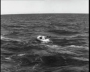 Clinging: Downed British Clinging To A Rubber Dinghy