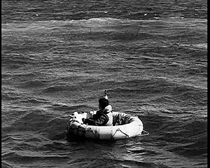 Clinging: Downed British Clinging To A Rubber Dinghy