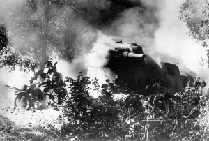 Wheeled: Downed Red Army tank, 1941