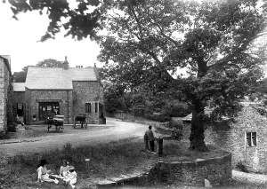 Downham: Downham, Post Office and Old Stocks 1921