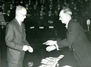 Rowe: Dr A.A. Griffith (left) receives the Royal Aeronautical