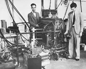 Positron: Dr. Carl Anderson (left) and Seth Neddermeyer with