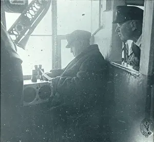 Eckener: Dr Eckener in the control cabin aboard the Graf Zeppelin LZ