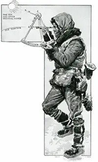Sextant: Dr. Frederick Cook using sextant 1908