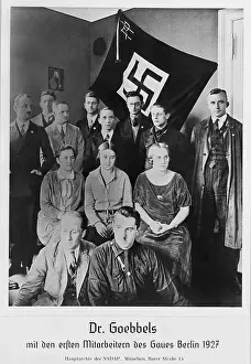 Rightist: Dr. Joseph Goebbels with the first co-workers