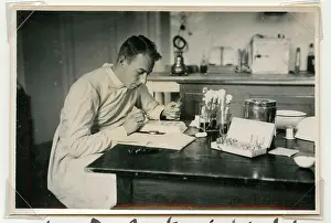 Saxton: Dr Rs Saxton at work in his laboratory