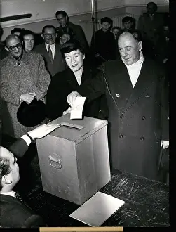 Eligible: Dr Schreiber, Mayor of Berlin, and wife, casting their votes