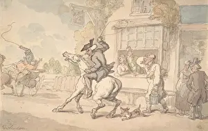 Rowlandson: Dr. Syntax with a Balky Horse Before an Inn, 18th?19th