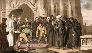 Mourners: Dr Syntax at the funeral of his wife