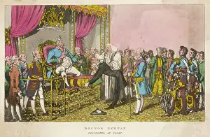 Rowlandson: Dr Syntax presented at Court