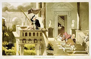 Refracting: Dr Syntax showing young lady the stars with small