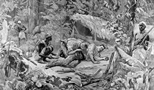 Parke: Dr. Thomas Parke sucking poison from Lt. Stairs, Abousheeba