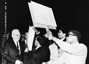 Anti War: Draft Director Louis Hershey driven from the stage
