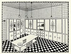 Blueprint: Draft for the kitchen in the Stoclet Palace