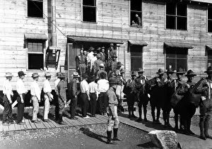 Drafted: Drafted men reporting for service at Camp Travis