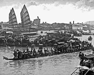 Dragon boat on the water, China