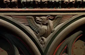 Jube: Dragon, choir screen, Cathedrale Notre-Dame de