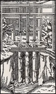 Pumps: Draining mine workings with a bank of three suction