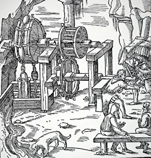 Pumps: Draining mine workings with bank of three suction pumps