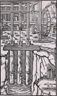 Pumps: Draining mine workings by means of a battery of