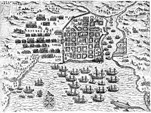1586: Drake's fleet at Santo Domingo