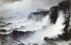 Eroding: Dramatic view of the Cliffs at Margate, Kent, England