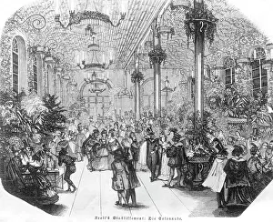 Berliner: Drawing of a ball society in the Kroll Opera