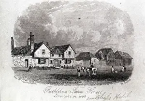 Sevenoaks: Drawing of the Blighs Hotel, Sevenoaks, Kent