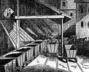 Mesh: Drawing of a coal factory, 1865