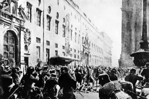 Ludendorff: Drawing depicting the Beer Hall Putsch in Munich