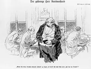 Authorities: Drawing of a German office, 1902
