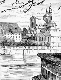 Solothurn: Drawing by Harold Auerbach, Solothurn, Switzerland