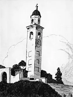 Engadine: Drawing by Harold Auerbach, St Moritz, Switzerland