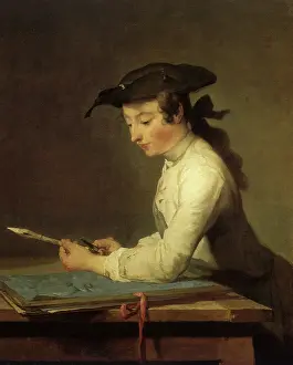 Chardin: Drawing Lesson, by Chardin