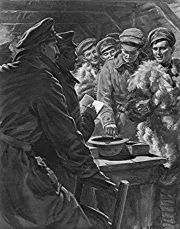 Begg: Drawing Lots for Christmas Leave, WW1