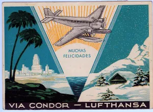 Afte: Drawing of a Lufthansa Condor seaplane in the air