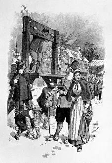 Scorn: Drawing Of Man In Pillory As Pilgrim