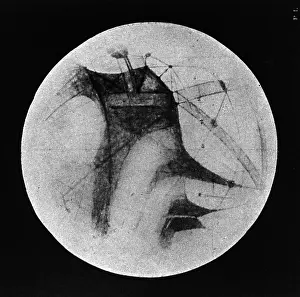 Canals: Drawing of Mars showing canals and dark areas