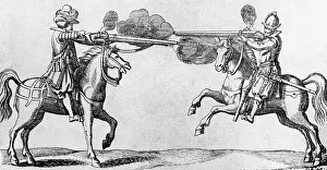 Arquebusiers: Drawing of mounted arquebusiers, 17. century