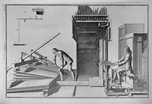 Tropmi: Drawing of an organ by Dom Bedos de Celles
