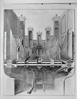 Drawing of an organ by Dom Bedos de Celles