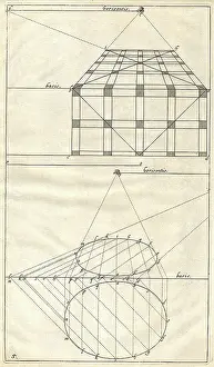 1751: Drawing perspective with a cone on a tube structure