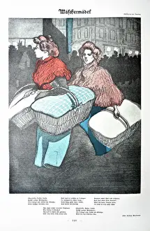 Colorated: Drawing for the poem Waeschermaedel - The