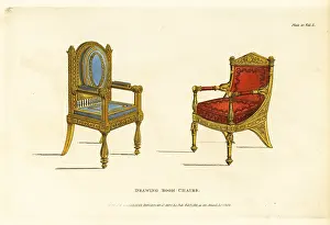 Regency Era: Drawing room chairs, 1811
