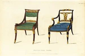 Rosewood: Drawing room chairs, 1814