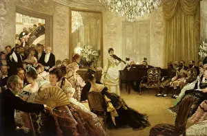 Tissot: Drawing-Room Concert, by Tissot