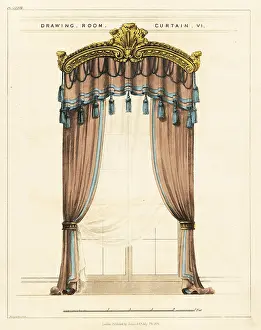 Valance: Drawing room curtains, Regency style