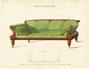 Bolster: Drawing room sofa, Regency style